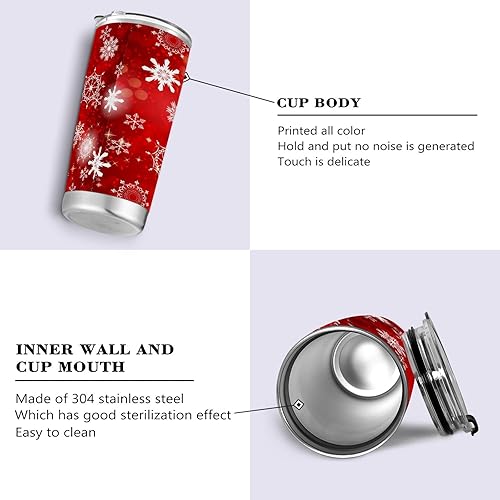 Miniatura 2 de Vaso de copos de nieve de Navidad con tapa y pajilla, vaso aislado de acero inoxidable, taza de café de viaje de doble pared, tazas térmicas al