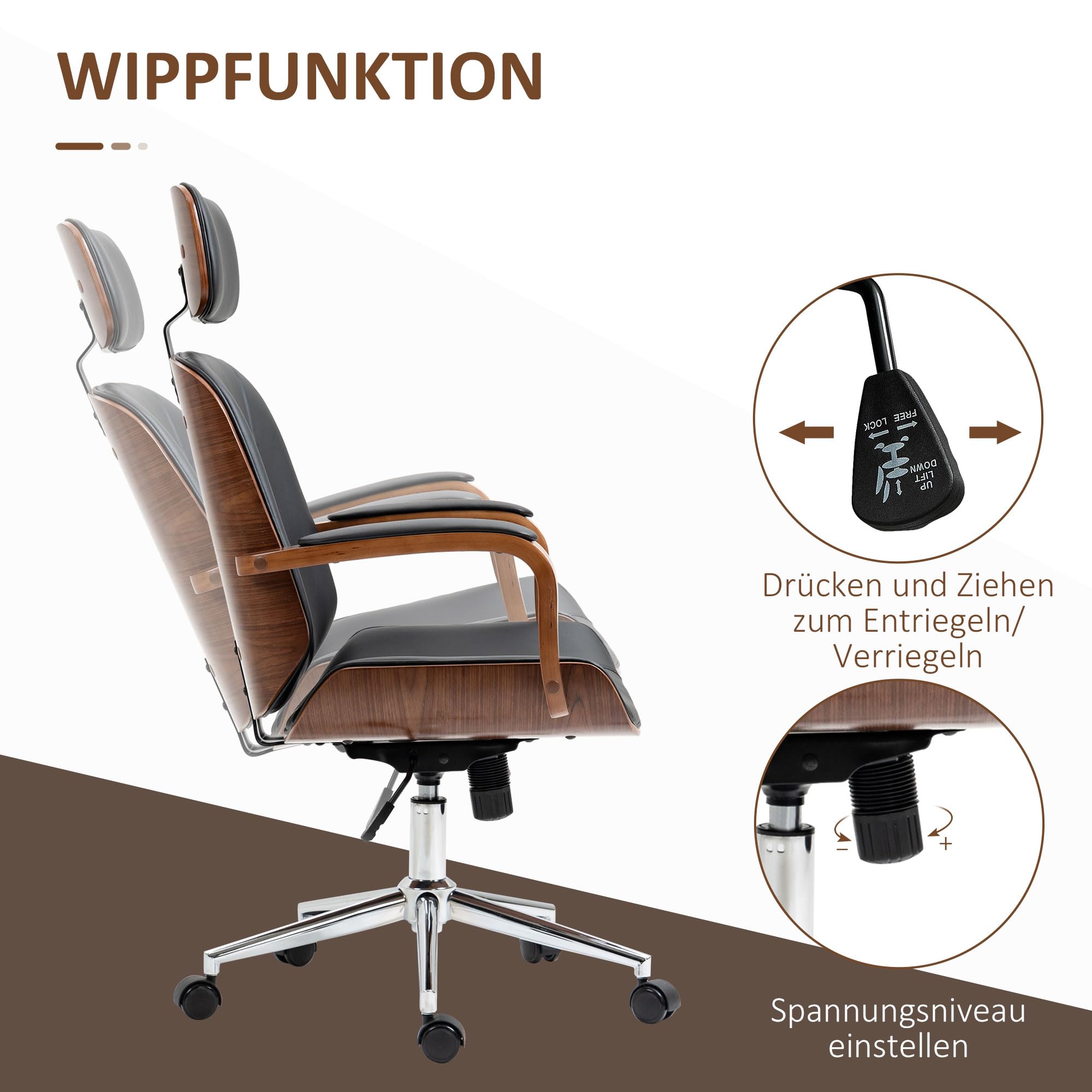 Vinsetto Ergonomiczny fotel biurowy do home office czarny