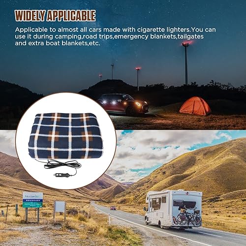 Miniatura 3 de Manta térmica para automóvil de 12 V, manta eléctrica con control de temperatura constante, manta de viaje imprescindible para viajes por carretera,