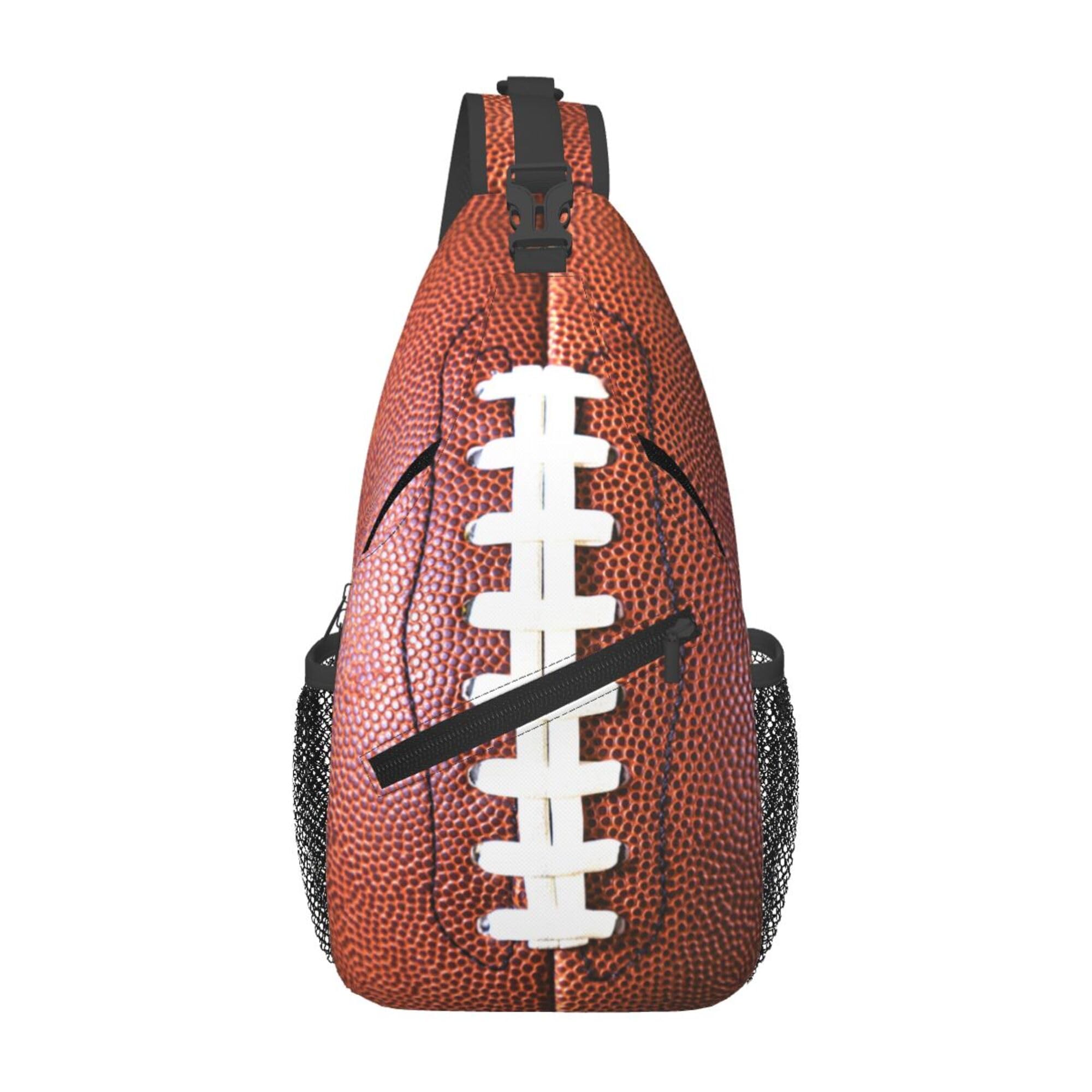 YOZIRIBO Funny Football Print Sling Bag for Men Women, Crossbody Backpack Purse Chest Daypack Shoulder Bag for Sports Hiking Running Travel