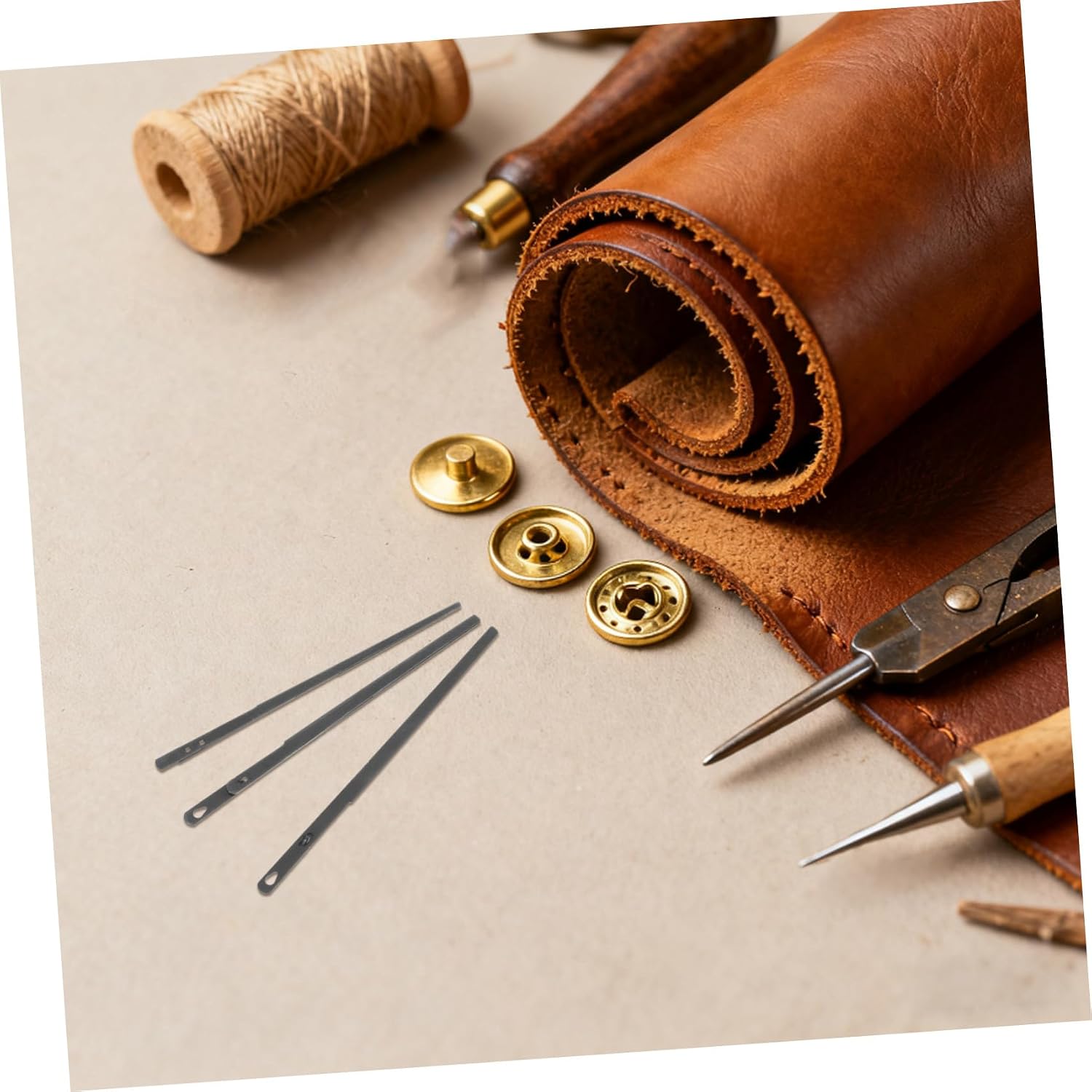 JOYOFREELY 3pcs Leather Lacing Needles with Double Hole for Precise Leather Braiding, Metal Sewing Tools for Leathercraft and Shoe Repair, for DIY Enthusiasts and Experienced Crafters
