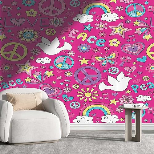 Papel tapiz para Pared De Sala Elegante Colección de Decoraciones de los años 60, Bloque de carnicero, Papel tapiz de pared para dormitorio, fácil