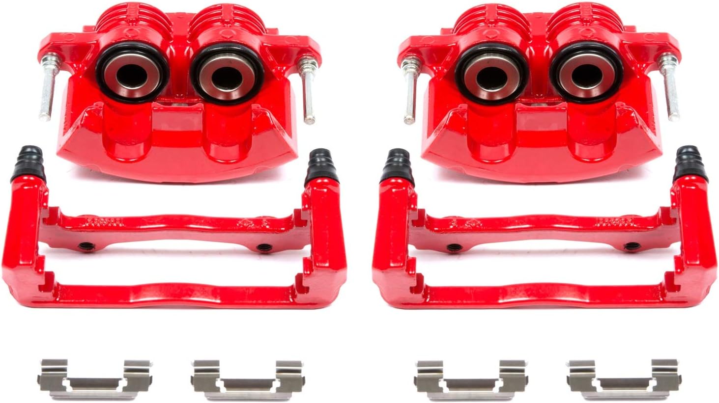 Power Stop Front S4692 Pair of High-Temp Red Powder Coated Calipers For Chevrolet Camaro 1998-2002, Pontiac Firebird 1998-2002 [Model Specific]
