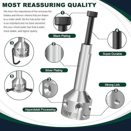 Miniatura 4 de UP-1 Ultimate Hub Ventilador Blade Soplador Extractor de Rueda Perfecto para 5/8" de Correa y 1/2" o menos ejes de motor de accionamiento directo