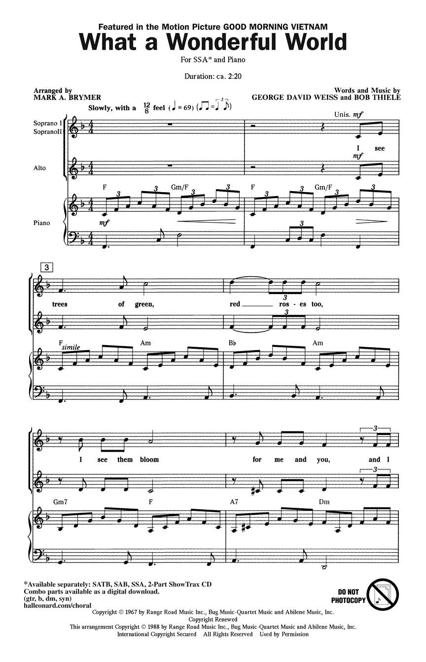 Louis Armstrong What A Wonderful World Tekst