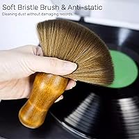 Vista 4 de Cepillo de limpieza de discos de vinilo, antiestático, suave, tocadiscos de vinilo suave, cepillos de limpieza de discos de madera, cepillo