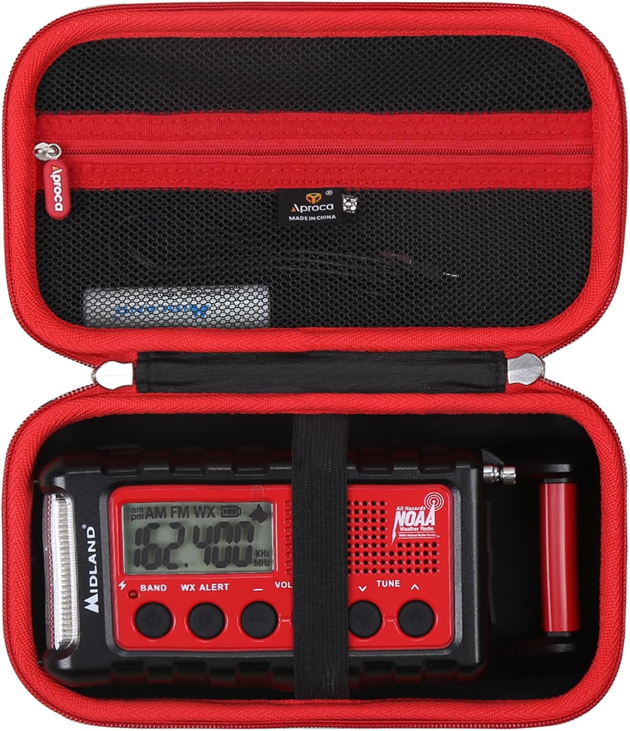 Aproca Case Compatible with Midland ER310 / ER310PRO / ER210 Emergency Crank Weather AM/FM Radio, Portable Hard Storage Bag for Accessories (Case Only)