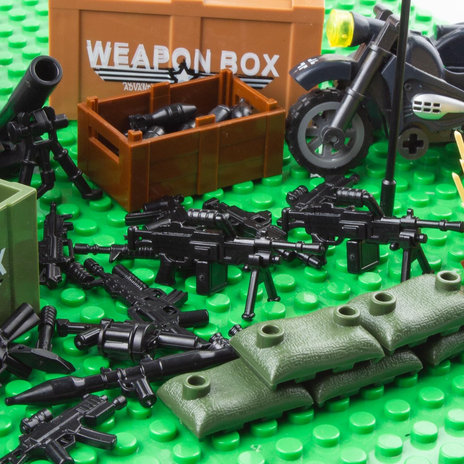 Weapons Pack Military Toy Accessories, U.S. Second Edition Weapons Include 50+ Pieces for Army Equipment Gear Sets Pieces, Compatible with Mini Figure of Major Brand