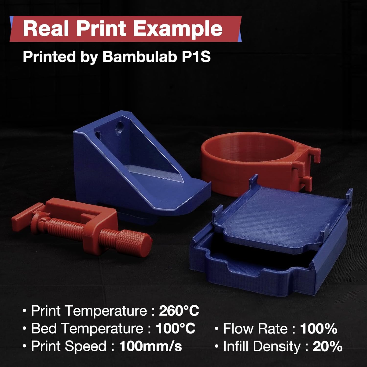 YXPOLYER Nylon Filament Red PA6 1kg 3D Printer Filament with Heat-Resistant AMS-Compatible Spool, 3D Printing Filament High-Speed Easy PA 1.75mm - Image 7