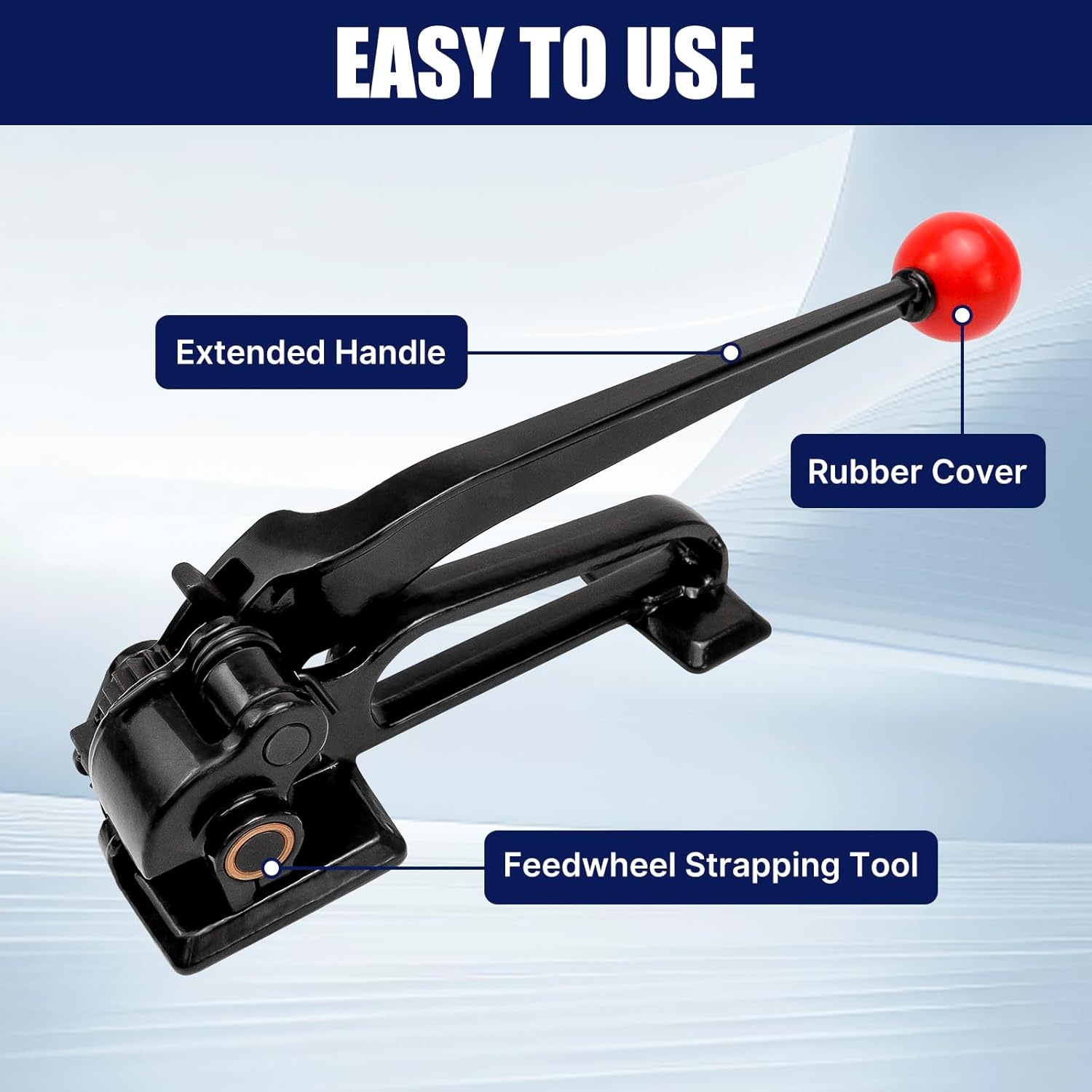 Heavy Duty Steel Strapping Tensioner,Manual Packaging Banding Strapping Tool for 3/8" to 3/4" Width Strap,Metal Strapping Banding Tool for Packging