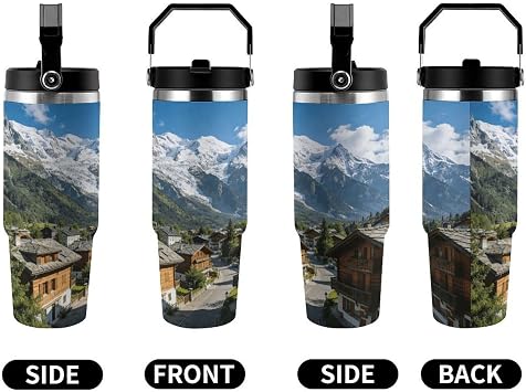 Yingxue Peak Tumbler with Handle 30 Oz Reusable Leakproof Water Bottle Insulated Stainless Steel Tumbler Double Wall Vacuum Travel Mug Fits in Car Cup Holder