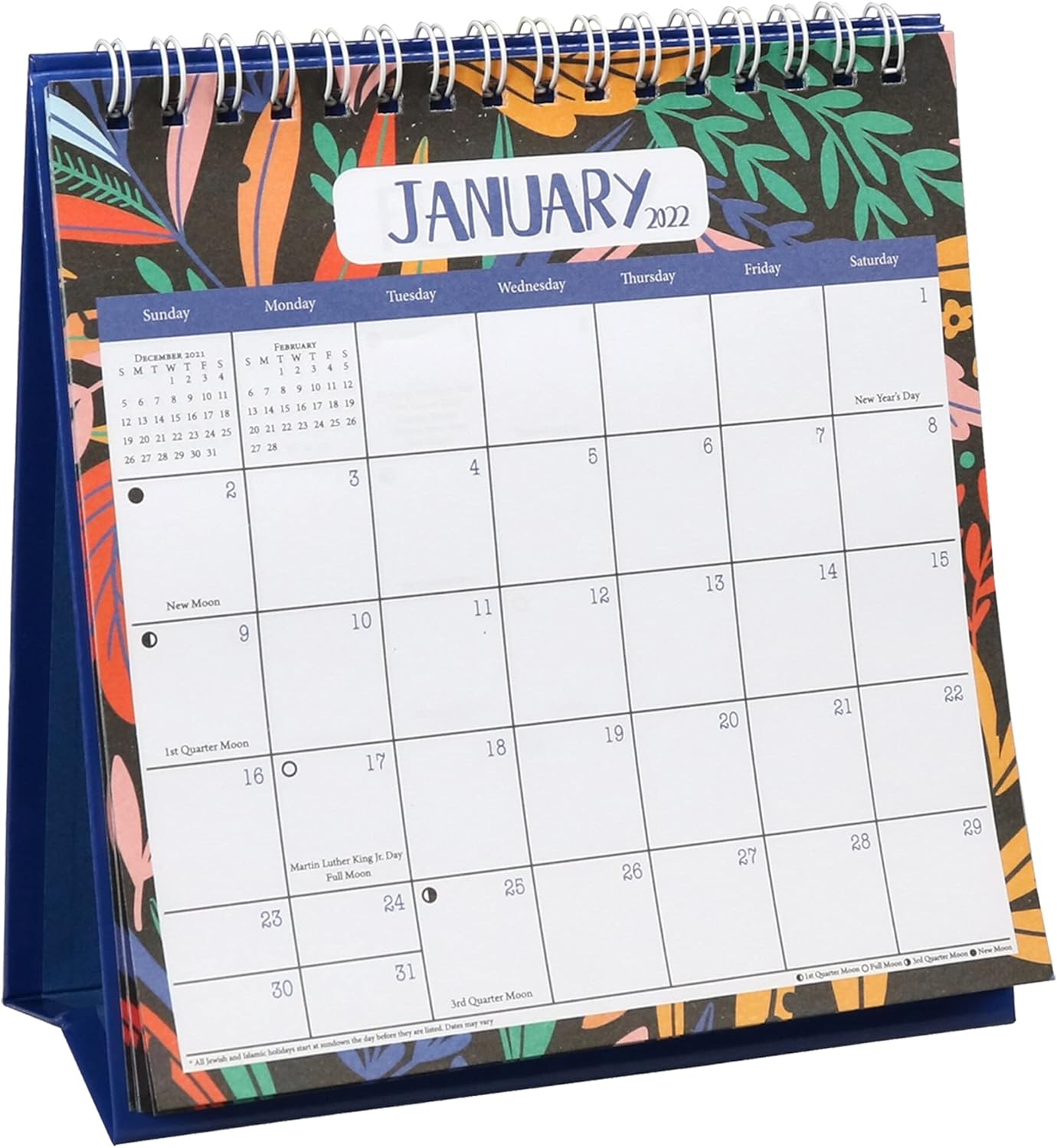 Buy Desk Calendar for Year 2022 with Easel Back Stands, Desktop