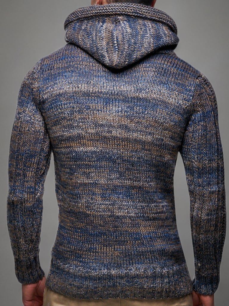 Leif Nelson Maglione con Cappuccio Uomo Felpa a Maglia LN-6004