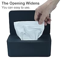 Vista 3 de Dispensador de toallitas para pañales, estuche de toallitas para bebés, soporte para toallitas para bebés mantiene las toallitas frescas para Negro
