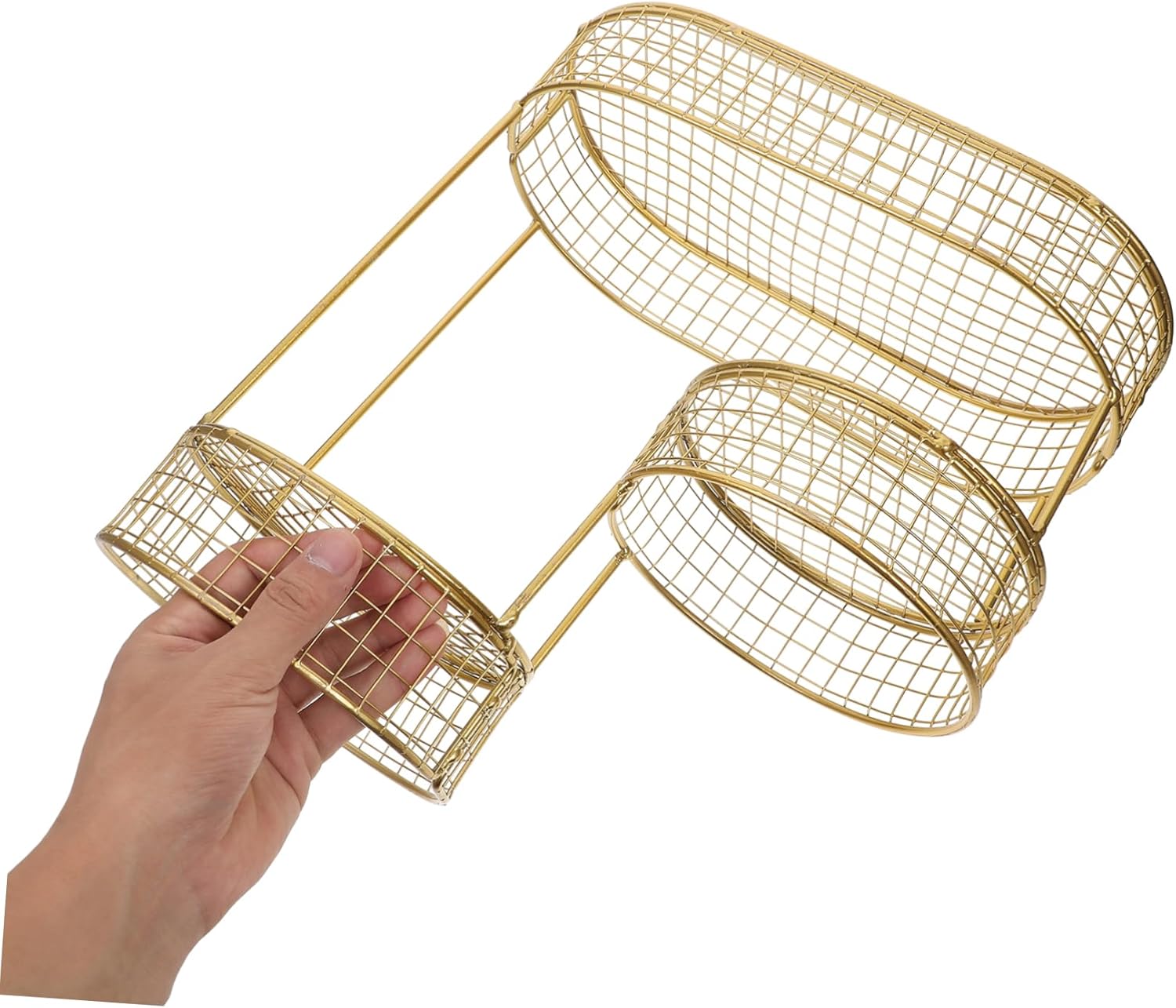 Modern Fruit Basket Countertop Fruit Bowl Tiered Plate Metal Mesh Organizer Vegetable Holder Home Use