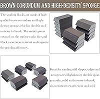 Vista 4 de Juego de 12 esponjas de lijado individuales - Surtido de bloques de lijado de grano 80/100/120/180/220/320, lavables y reutilizables