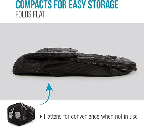 Miniatura 8 de Sherpa Transportador de mascotas aprobado por aerolíneas con marco de alambre de resorte, transportador de gatos y perros para viajes en la cabina,