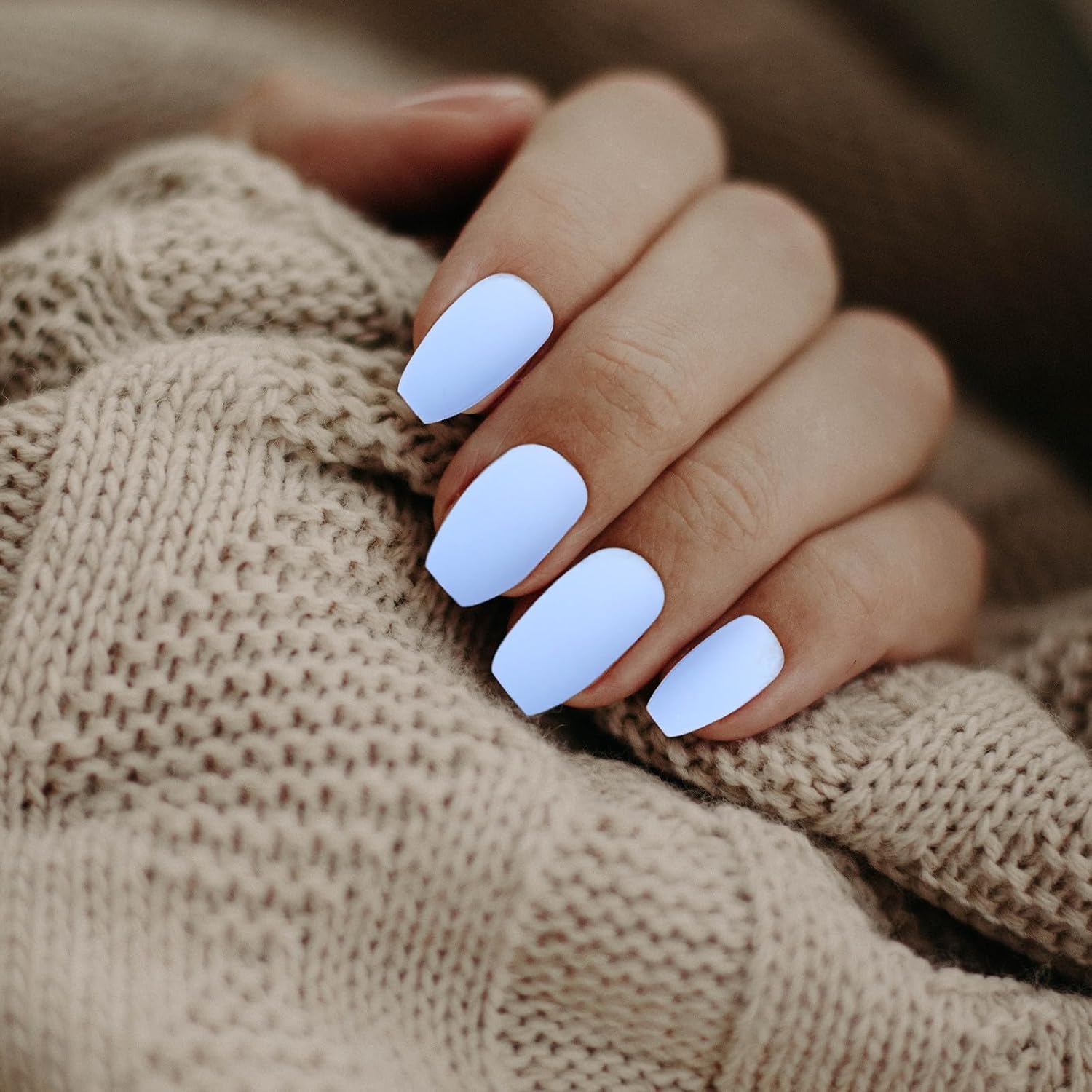 Alipis 6 Sets Full Cover Fake Nails for Women Lightweight Matte Artificial Nail Tips with French Design Long-lasting Use for Professional Salon