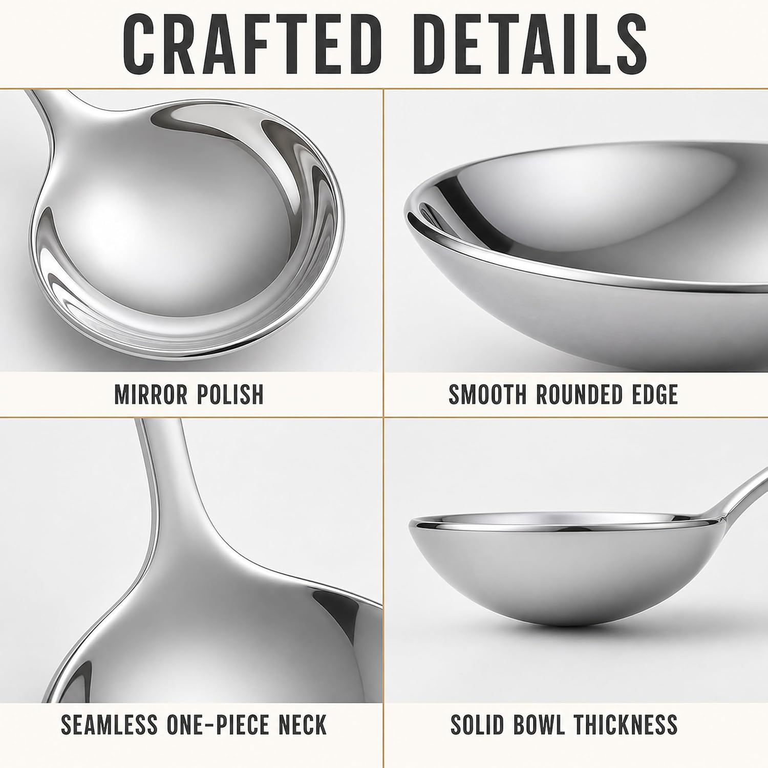 Small Ladle, 2-Pack 18/10 Stainless Steel Gravy Ladles