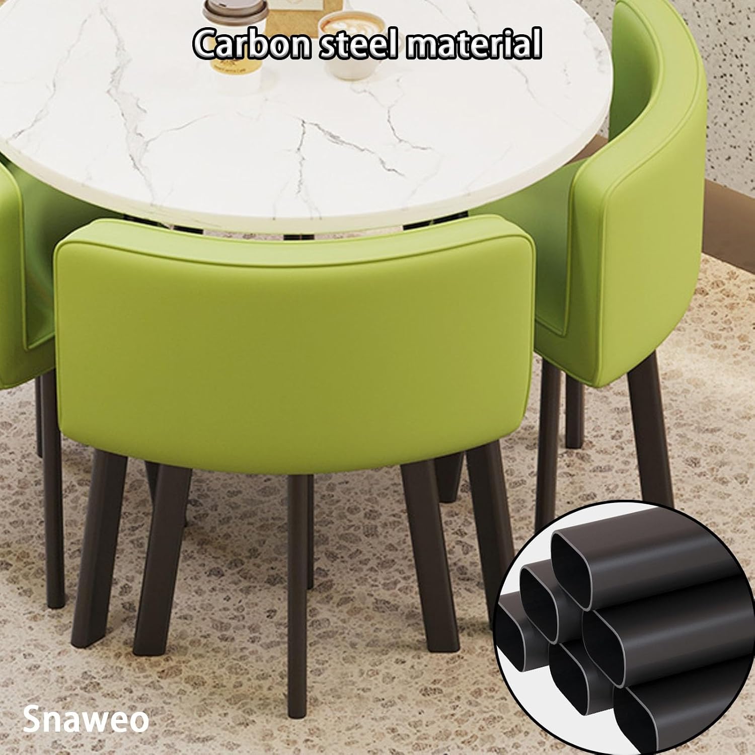 Office Reception Round Table, Negotiation Table and Chair Set for 4, Small Office Reception Room Club Table and Chair Set, Dining Table Soft Backrest Seat, Suitable for Lounge(Dark Gray)