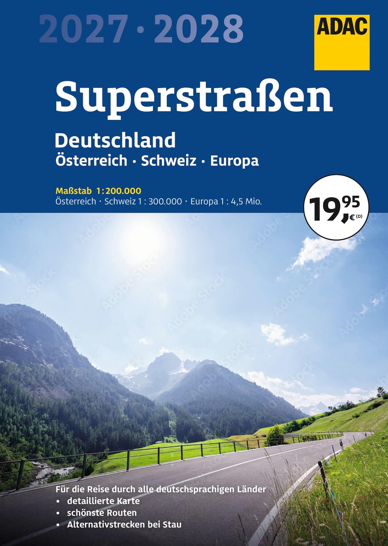 ADAC Superstraßen Autoatlas 2027/2028 Deutschland 1:200.000, Österreich, Schweiz 1:300.000 mit Europa 1:4,5 Mio.: Straßenatlas mit praktischer Spiralbindung (ADAC Atlas)