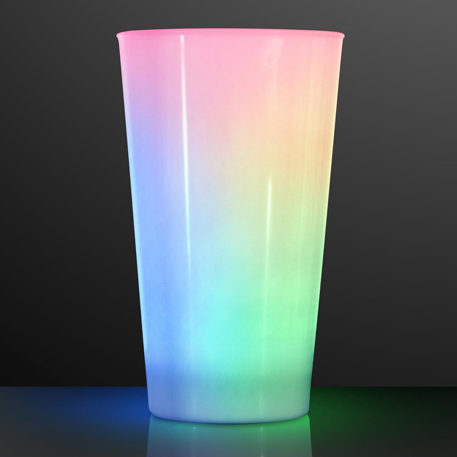 FlashingBlinkyLights Set of 4 Multicolor 16 oz LED Light Up Glow Cups Drinking Glasses