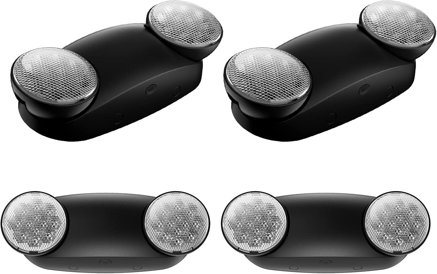 4 Pack Black Led Exit Sign with Emergency Lights &Battery Backup-Indoor Emergency Exit Lighting/Commercial Emergency Light Fixtures.