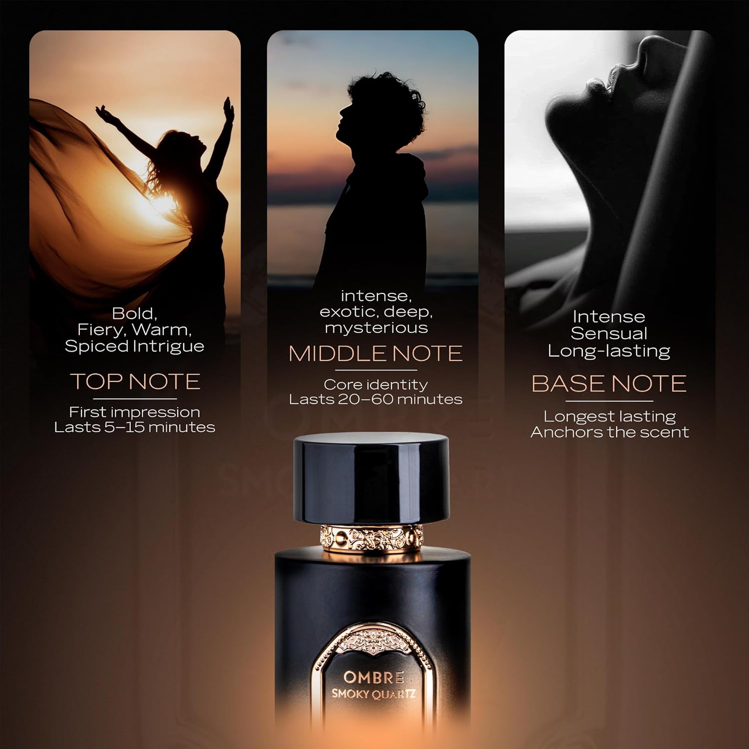 Sapil Ombre Smoky Quartz Eau de Parfum – Long Lasting Unisex Spicy Woody Perfume | Ginger, Cinnamon & Vanilla Notes | Warm Smoky Signature Fragrance | 3.4 oz / 100ml - Image 4