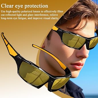 Fishing Sunglasses For Men - Lightweight Polarized Sun Glasses | Comfortable Fashion Shades Outdoor Sports Eyewear | UV Protection, Glare Reduction, For Driving Fishing Running Cycling Travel Hiking