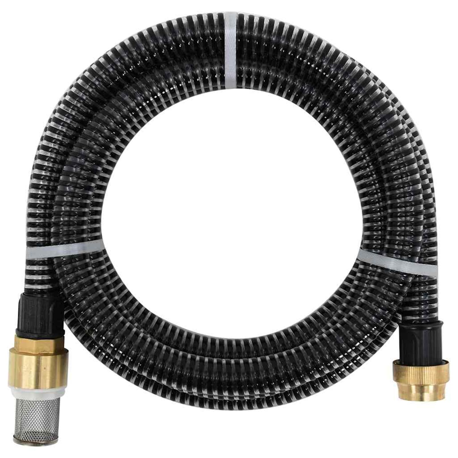 Gecheer Tubo Aspirazione Acqua in PVC Nero 15m 1" con Valvola di Fondo per Pompa da Giardino 151064
