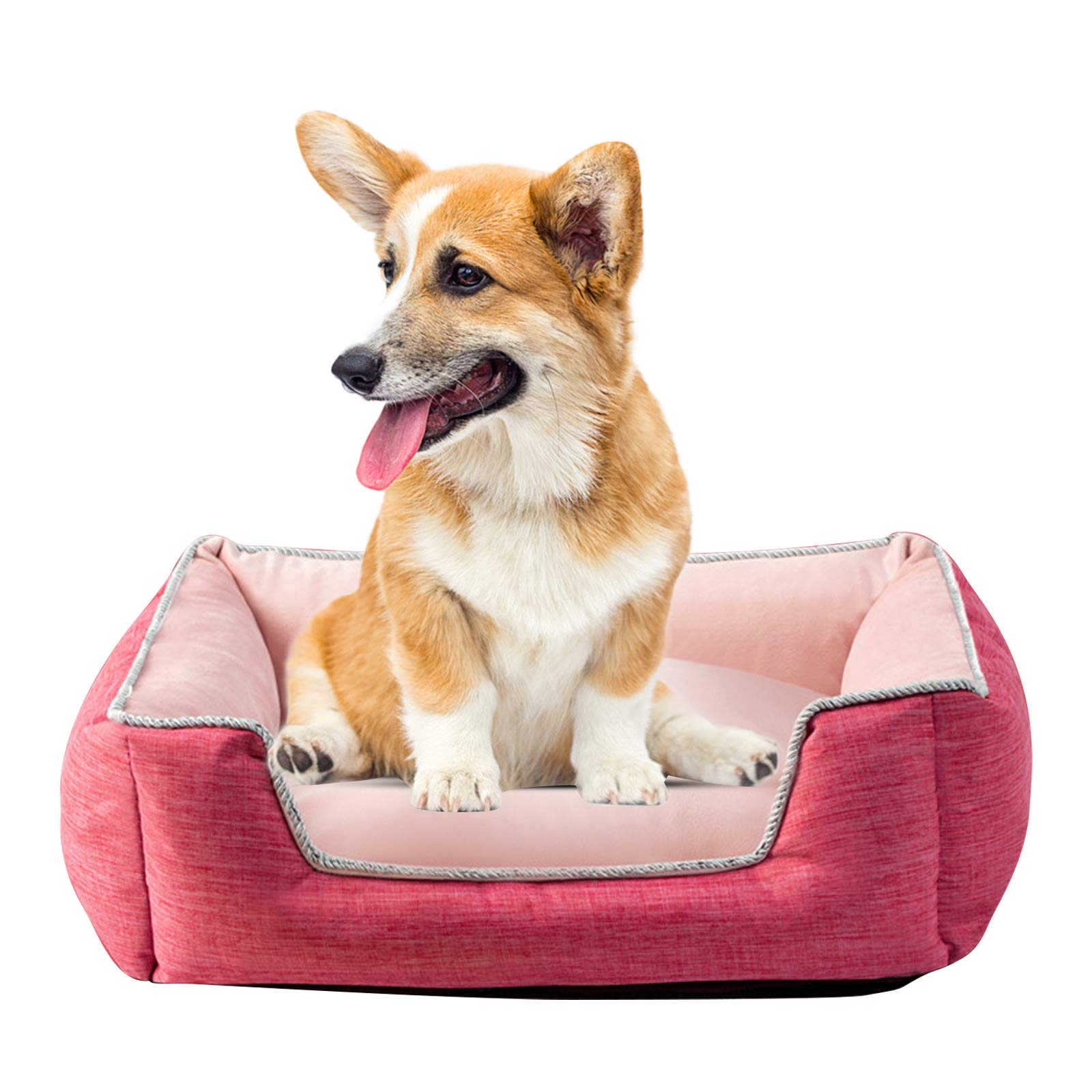 PETCUTE Cama Perro Cojín Perros Antiestres Cama Gato Lavable Cama para Perros Ortopédica Mediano Rosa