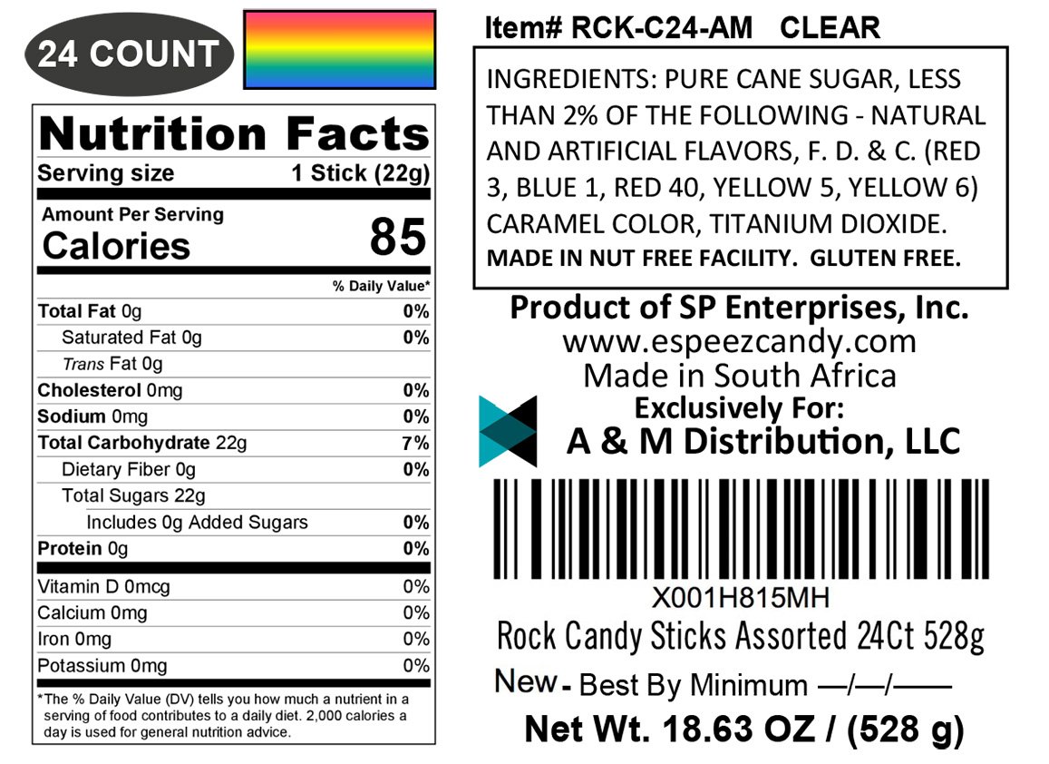 Extra Large Rock Candy Sticks: 24 Assorted Lollipop - Party Favors - Candy Buffet - Bulk Rock Candy Sticks for Birthdays, Weddings, Reception Candy, Decorationsand Baby Shower - Espeez Bulk Candy