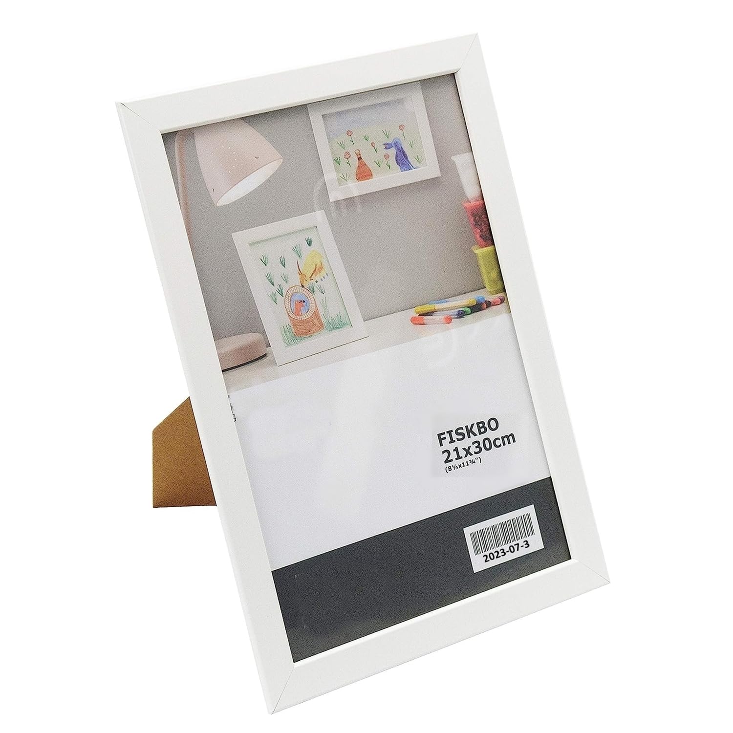 Deenz White Set Of 2 Fiskbo A4 Photo Frames 21X30 Cm Fibreboard & Plastic Ideal For Certificates Pictures (White)