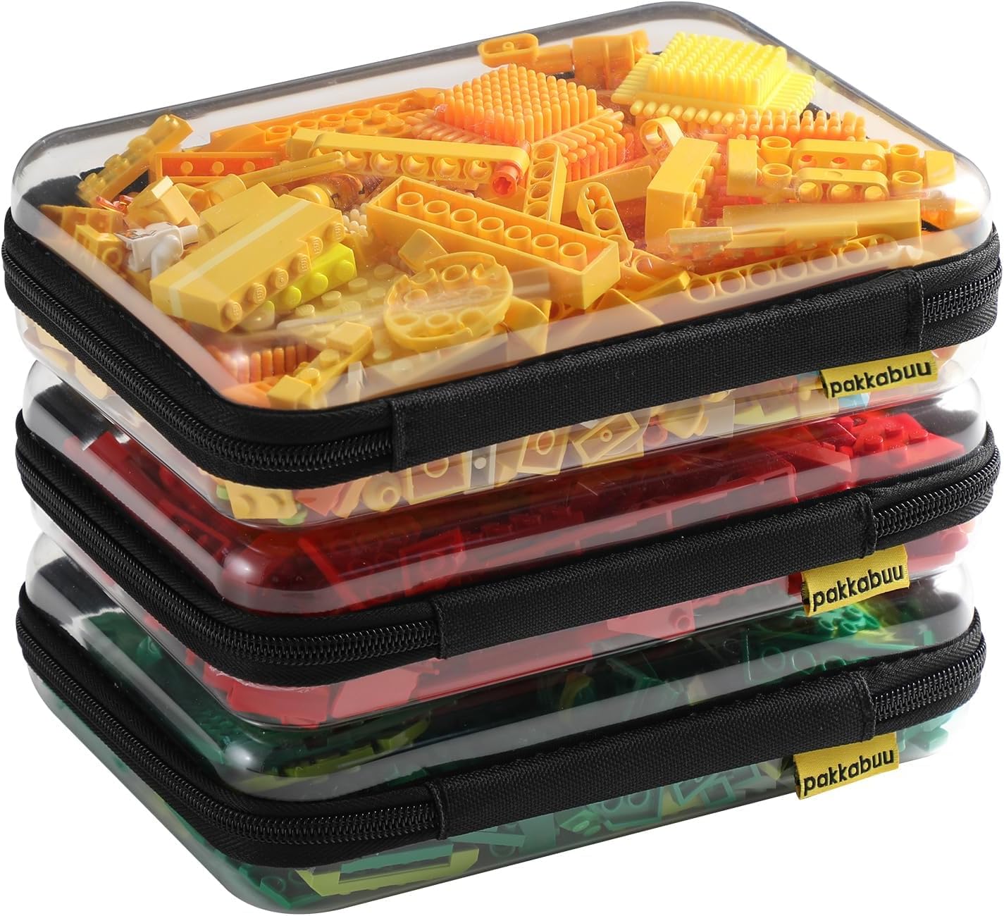 3 Pack Clear Hard Shell Zipper Case - Clear Waterproof Cosmetic Bag with Zipper,Organizer Bins, Charging Cables, creative journaling, painting brushes, Threads,Sketch Supplies