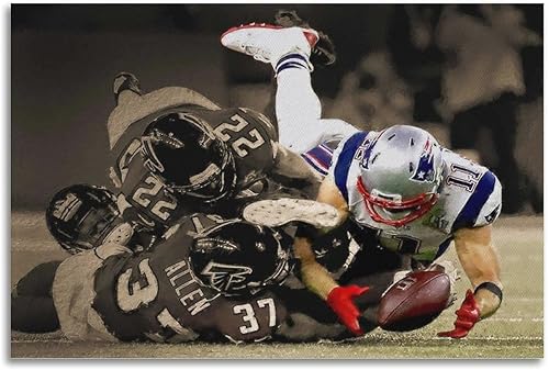 fuyaozhishang Julian Edelman Art Posters 24x36inch(60x90cm) Unframe-style