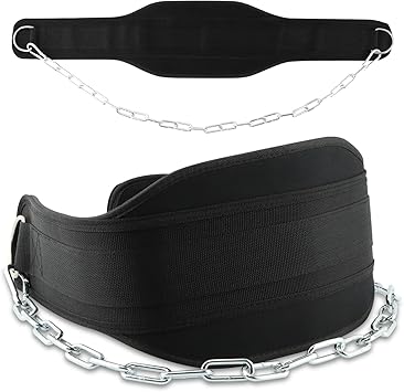 Dip Belt for Weightlifting,Weighted Pull Ups Belt with Chain,Weightlifting Belts for Men Women,Gym Workout Waist DipBelt for Weight Lifting,Squat,Training,Fitness Weight Belts
