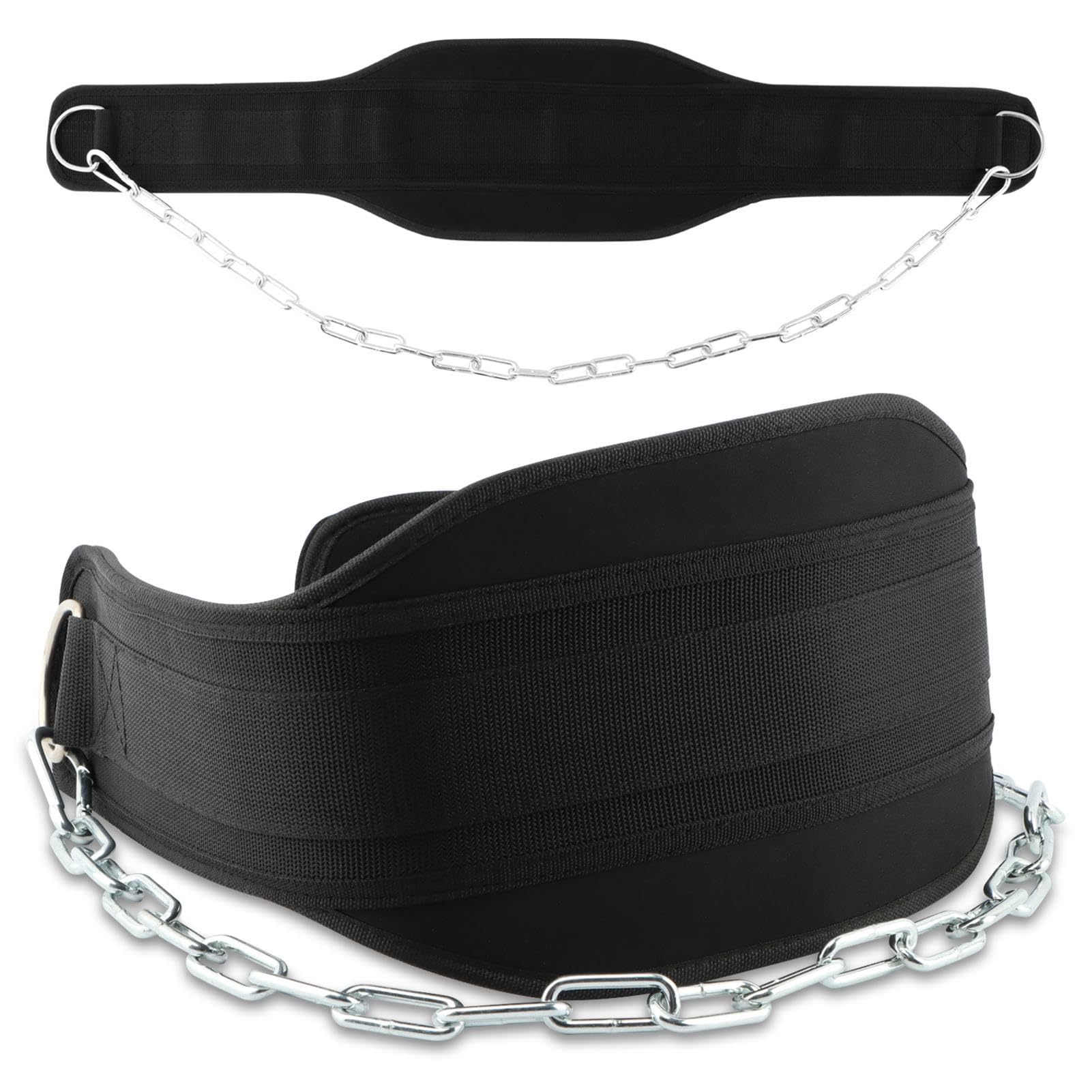 Dip Belt for Weightlifting, 34" Heavy-Duty Steel Chain, 550lbs Weight Capacity, Weighted Belt for Pullups, Squats, Gym Workout Training