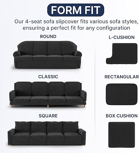 Miniatura 6 de PAULATO BY GA.I.CO. Funda para sofá, funda elástica para sillón, elegante funda de cojín para sofá, funda de tela suave, protector lavable de ajuste