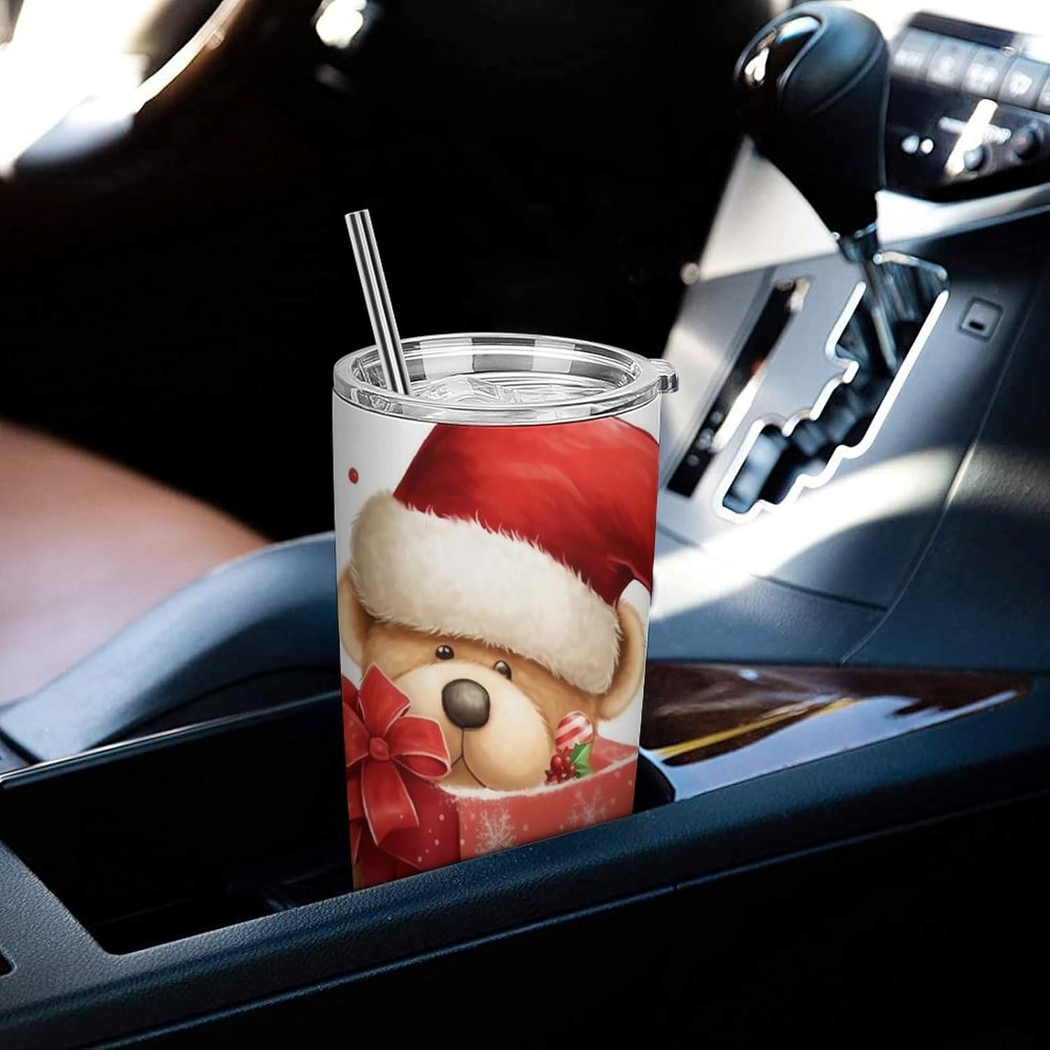 Stainless Steel Tumbler Insulated Santa Hat Gift and Merry Christmas Printed Insulated Cup for Travel Reusable Car Cup