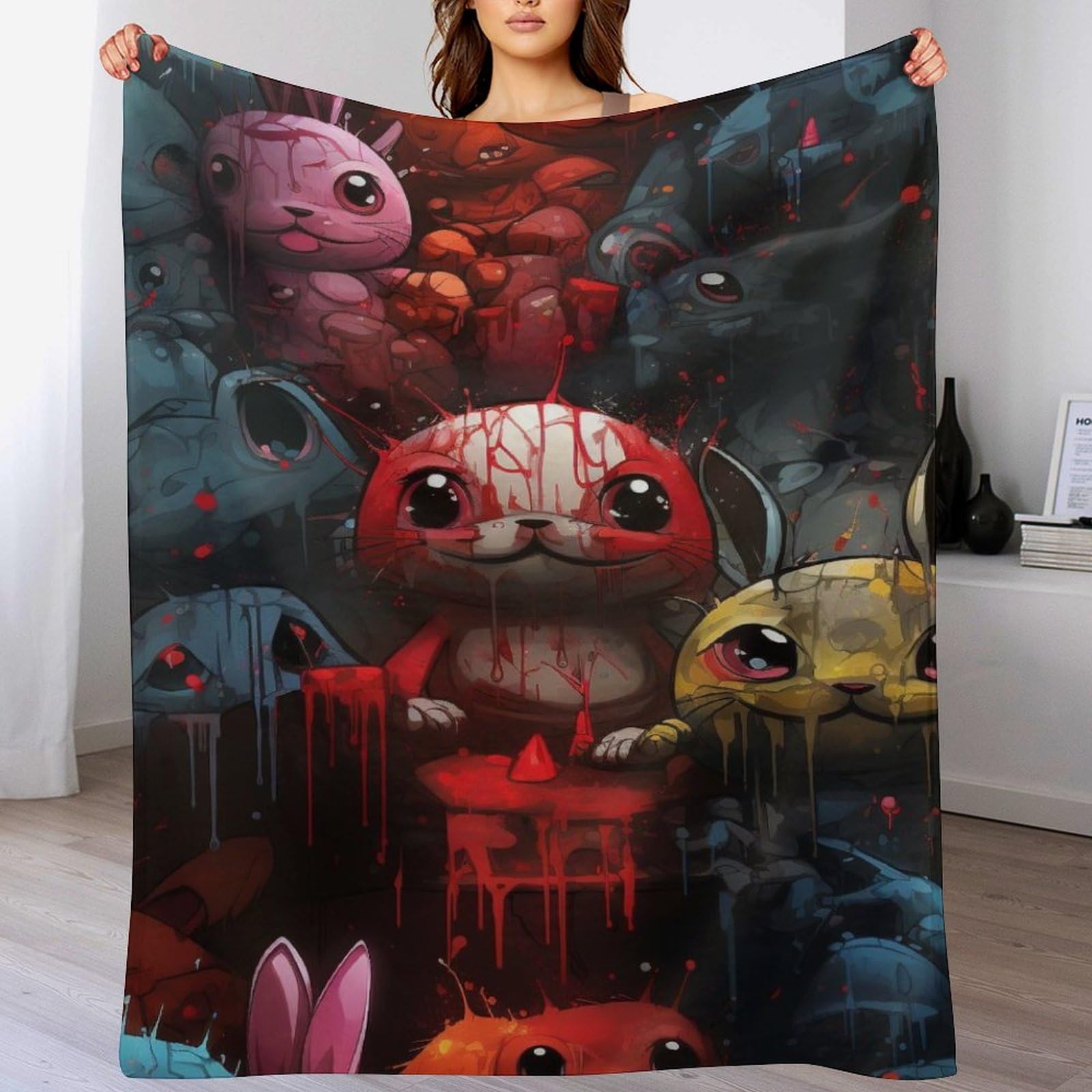 Manta de forro polar de conejo 130x180 cm para cama y sofá