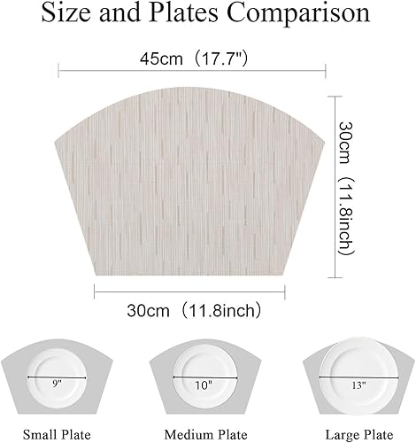 Miniatura 4 de SHACOS - Manteles individuales de PVC para mesas redondas, manteles individuales con curvatura, antideslizantes, resistentes al calor, de vinilo,