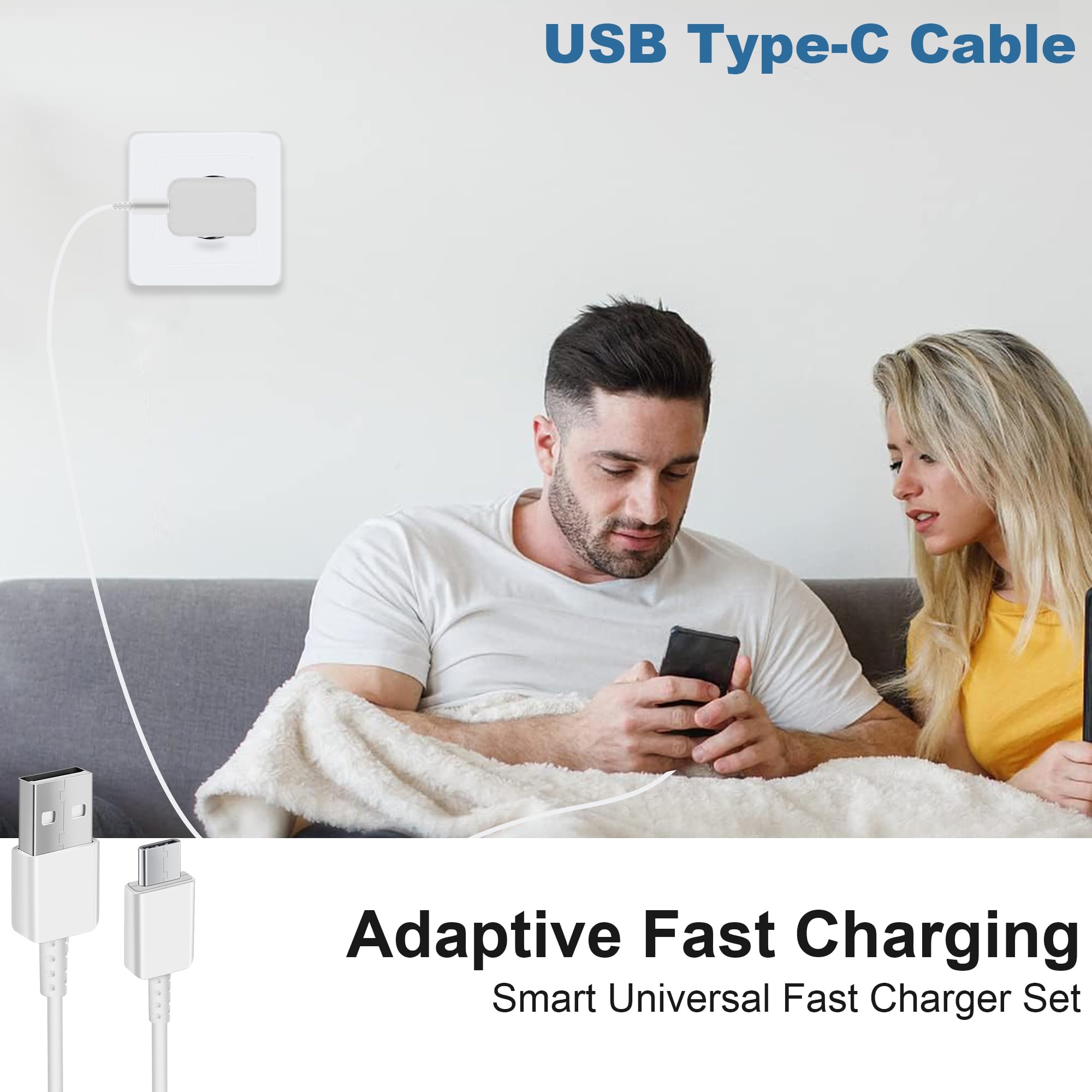 Caricabatterie Samsung USB C Originale Ricarica Rapida 1,5 M Compatibile Galaxy S23/S22/S21/S20 FE/Note9/S10/S10e/S9/S8/A56/A55/A54/A53/A25/A16/A15/A14/A05s
