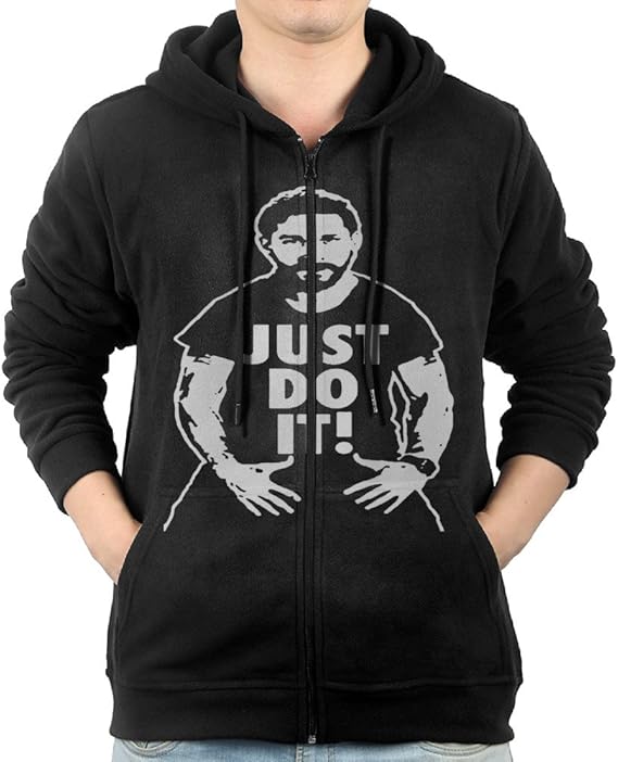 Amazon メンズshia Labeouf Just Do Itブラックファッションzipパーカー Us サイズ M カラー ブラック トレーナー パーカー 通販