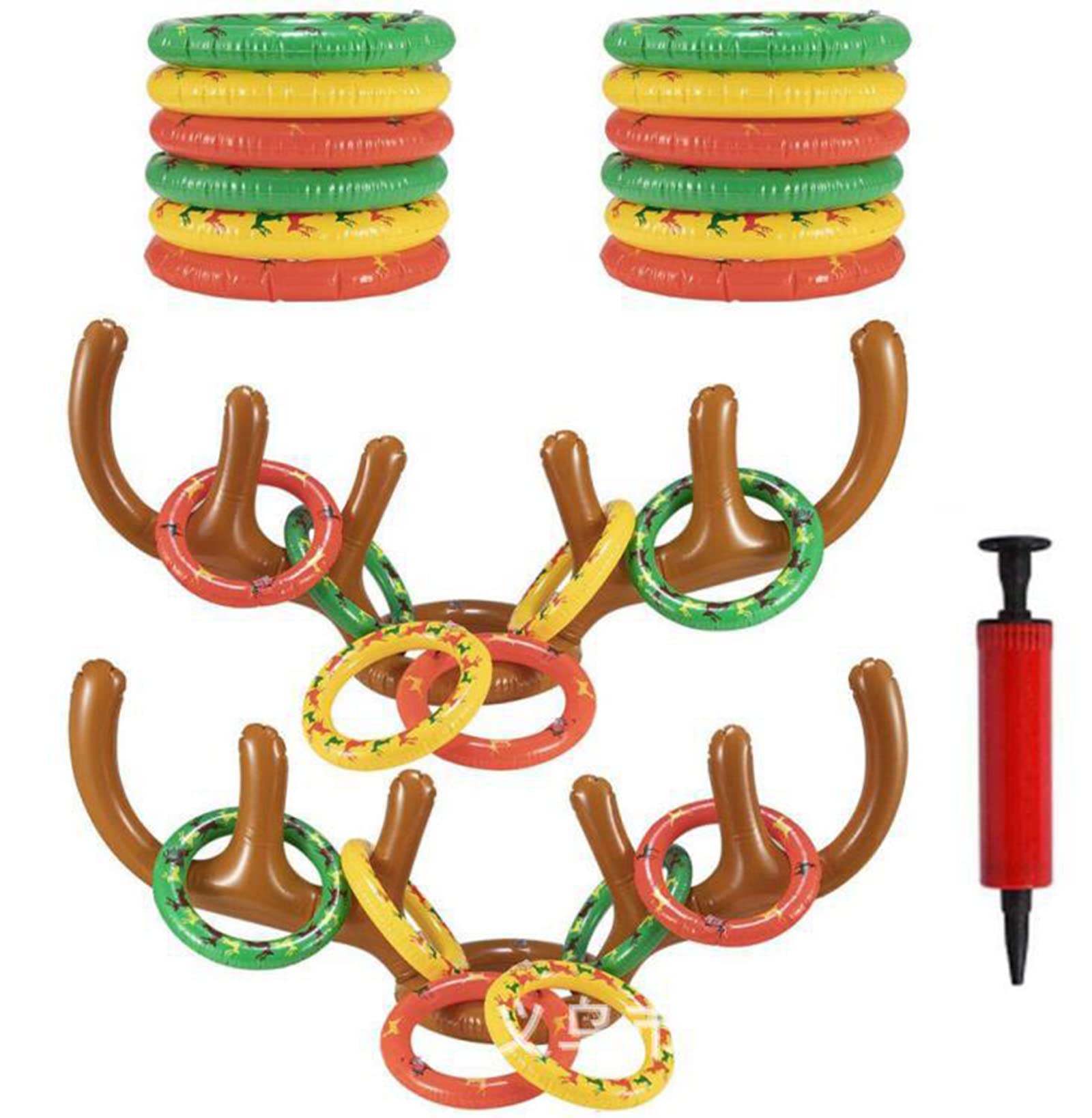 THE WHITE SHOP 2pcs Inflatable Reindeer Antler Ring Toss Game, Christmas Ring Toss for Christmas Party Games
