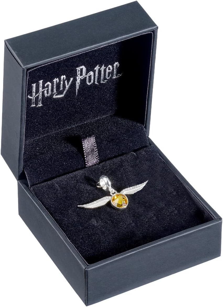 Harry Potter Sterling Silver Golden Snitch Slider Charm with Crystal Elements by The Carat Shop