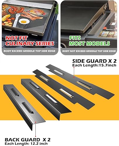Miniatura 7 de Protectores contra el viento y embudo de drenaje de grasa trasero para plancha Blackstone de 28 pulgadas, combo de accesorios para plancha