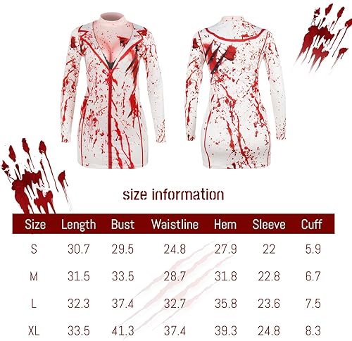 Vista 3 de Disfraz sexy de enfermera para mujer - Scary Morph Zombie Dress Suits for Halloween