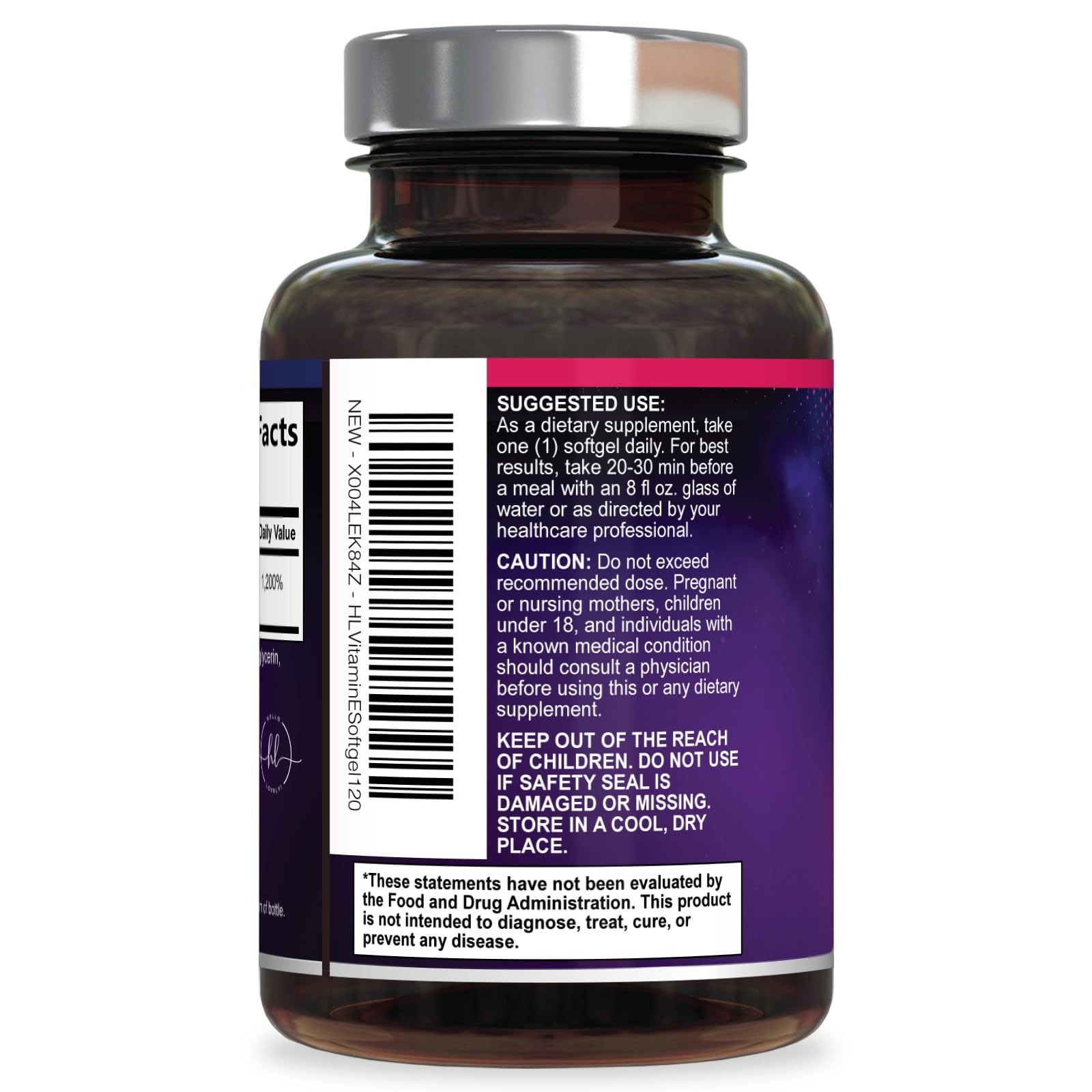 Vitamin E - 180 mg (400 IU) - Daily Beauty & Immune Support Supplement - DL-Alpha VitaminE with Antioxidants Supports Healthy Skin & Hair - Easily Absorbed, Gluten Free, Bottled in USA - 120 Softgels — Amazon image 8