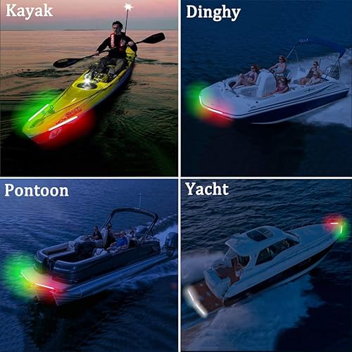 Miniatura 6 de Boaton Luces de navegación LED para barco marino, luces de pesca nocturna, sin taladrar, luces de arco para cubierta, luces de cortesía, luces