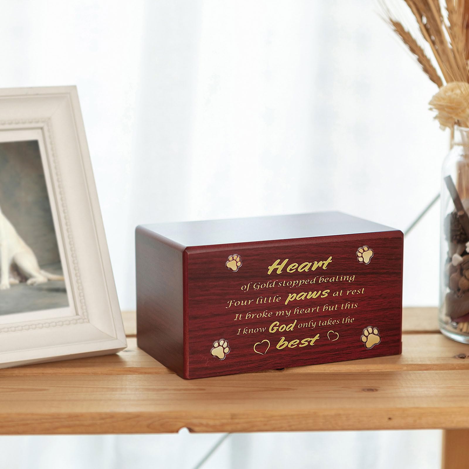 Scatola Commemorativa Per Animali Domestici In Legno Di Pino Con Cerniere In Metallo - Porta Ceneri O Ricordi, 16x11x9,5 Cm, Personalizzabile - 2